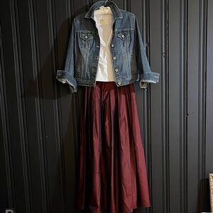 Burgundy Maxi Skirt- Jones New York